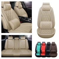 pu leather universal car seat protector cover seat case artificial suede for most cars airbag compatible deluxe edition