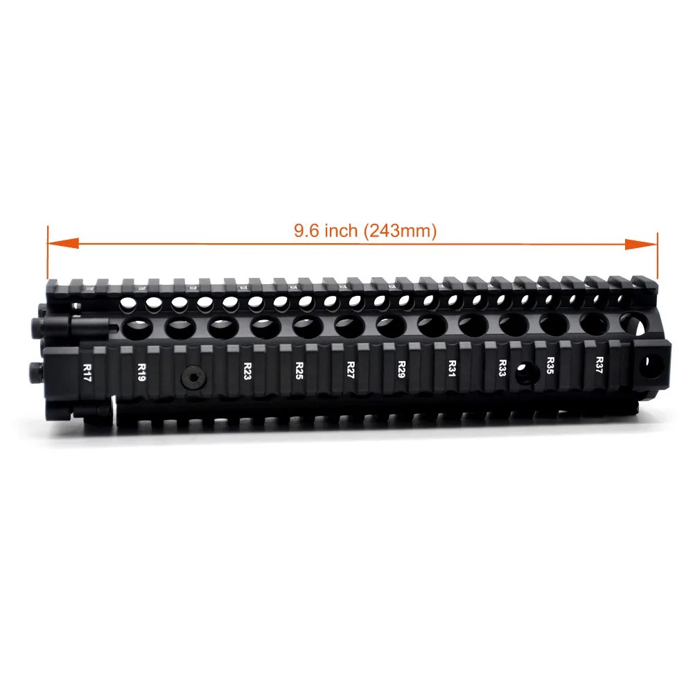 TriRock 9 6 ''черная тактическая анодированная рукоятка MK18 Quad Rail Раздельный монтаж