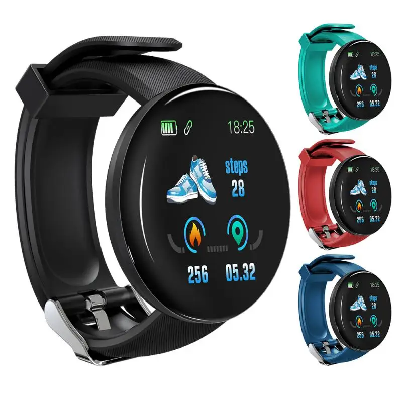 

Умные часы-браслет D18S с цветным экраном 11,44 дюйма, электронные часы, совместимые с Bluetooth, спортивный шагомер, пульсометр, Monit