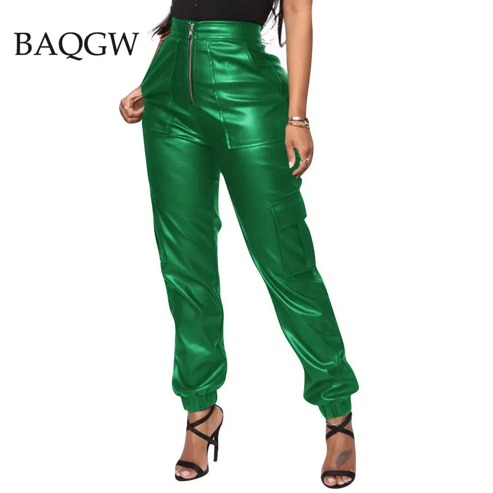 

Однотонные свободные спортивные брюки для бега, женские дизайнерские брюки с большим количеством карманов, брюки на молнии с высокой талией, повседневные брюки, женские брюки в Корейском стиле, уличная одежда