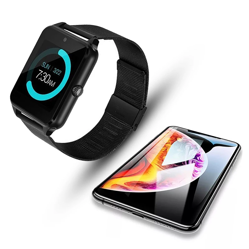 Умные часы Z6 Bluetooth спортивные музыкальные многофункциональные со стальным