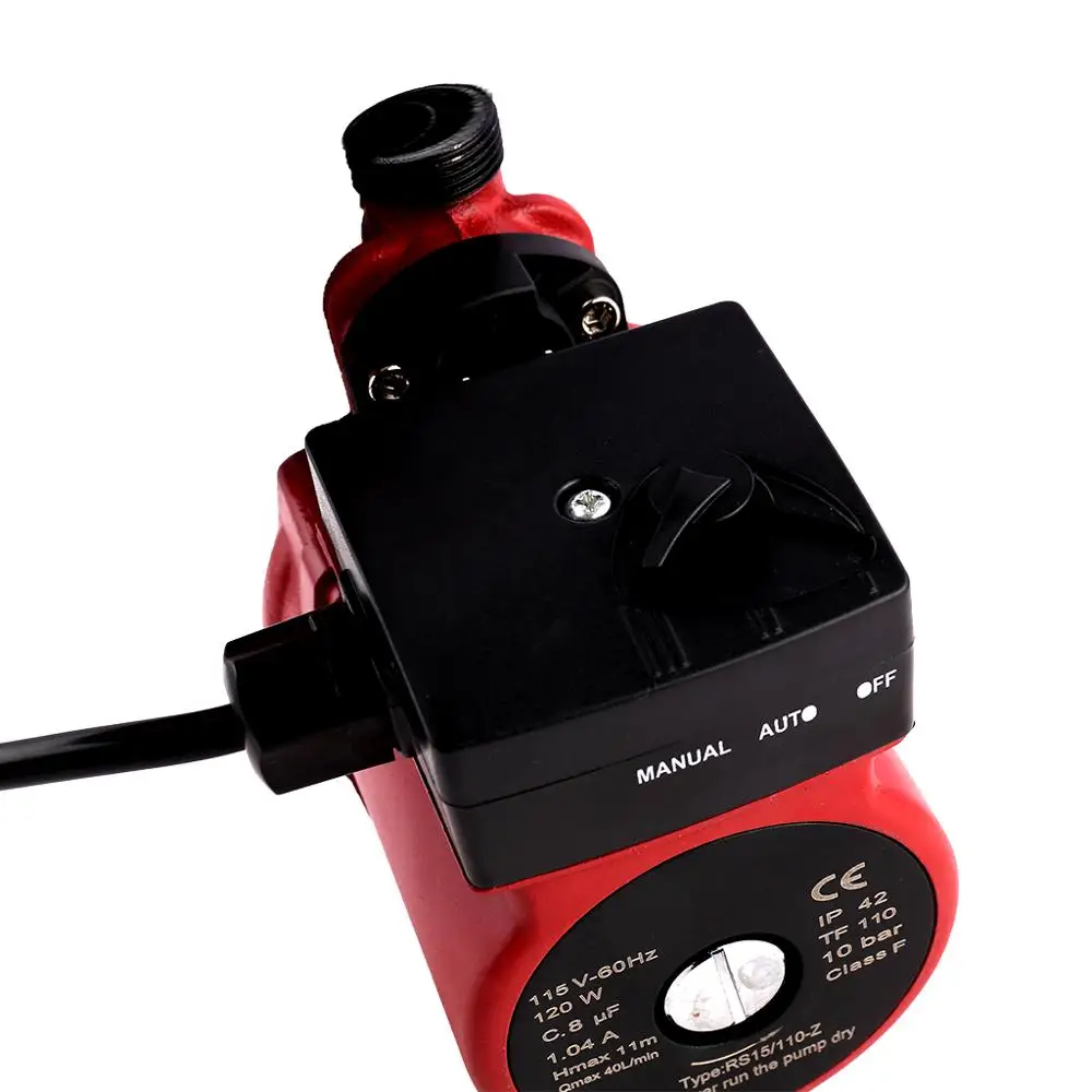 SHYLIYU 115V/230V Hot Water Shower Booster Pump 120W Small Pressure Pump11m heater circulating Water Pump ¾“ Portable Peat Pump
