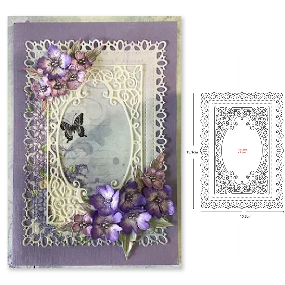 

Big frame background Metal Cutting Dies Stencil for DIY Scrapbooking Album Embossing Paper Cards Decorative Crafts Die Cuts