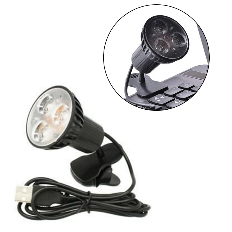

3 Bright LED Lights USB Book Light Desk Lamp Table Lamp Switch ON /OFF Eye For Protection Study Lamp Night Light With Clip