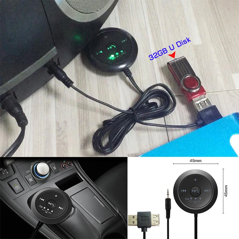 Аудиоприемник JINSERTA 3 5 мм AUX Bluetooth 0 Автомобильный MP3 плеер музыкальный адаптер