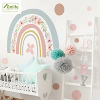 funlife%c2%ae nursery flower rainbow wallpaper wall sticker self adhesive decorative oil proof removable eco friendly pvcfor bathroom