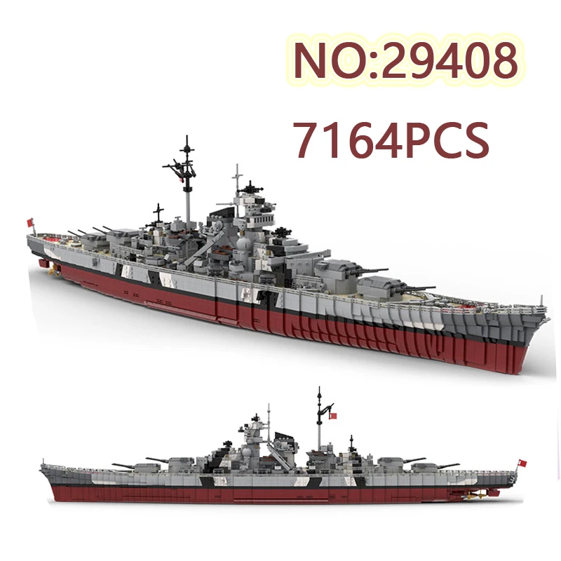 

New 7164pcs Military Weapon Series WW2 Battleship Cruiser Model Bricks World War2 Warship Building Blocks Kids Toys DIY Gift