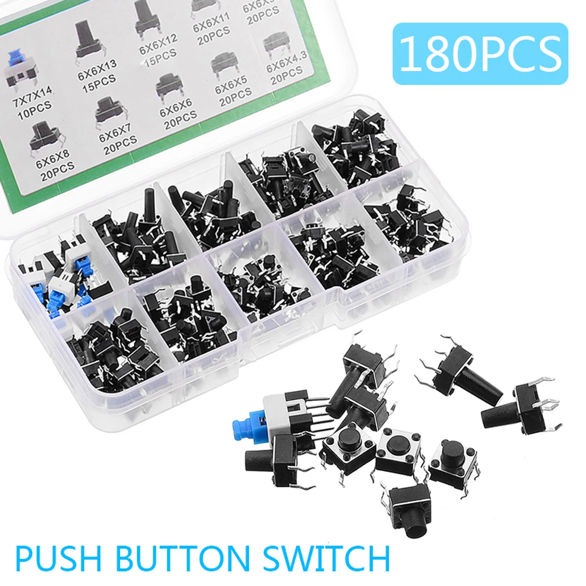 180 шт./компл. 10 стоимость Тактильный кнопочный переключатель Micro Мгновенный Такт