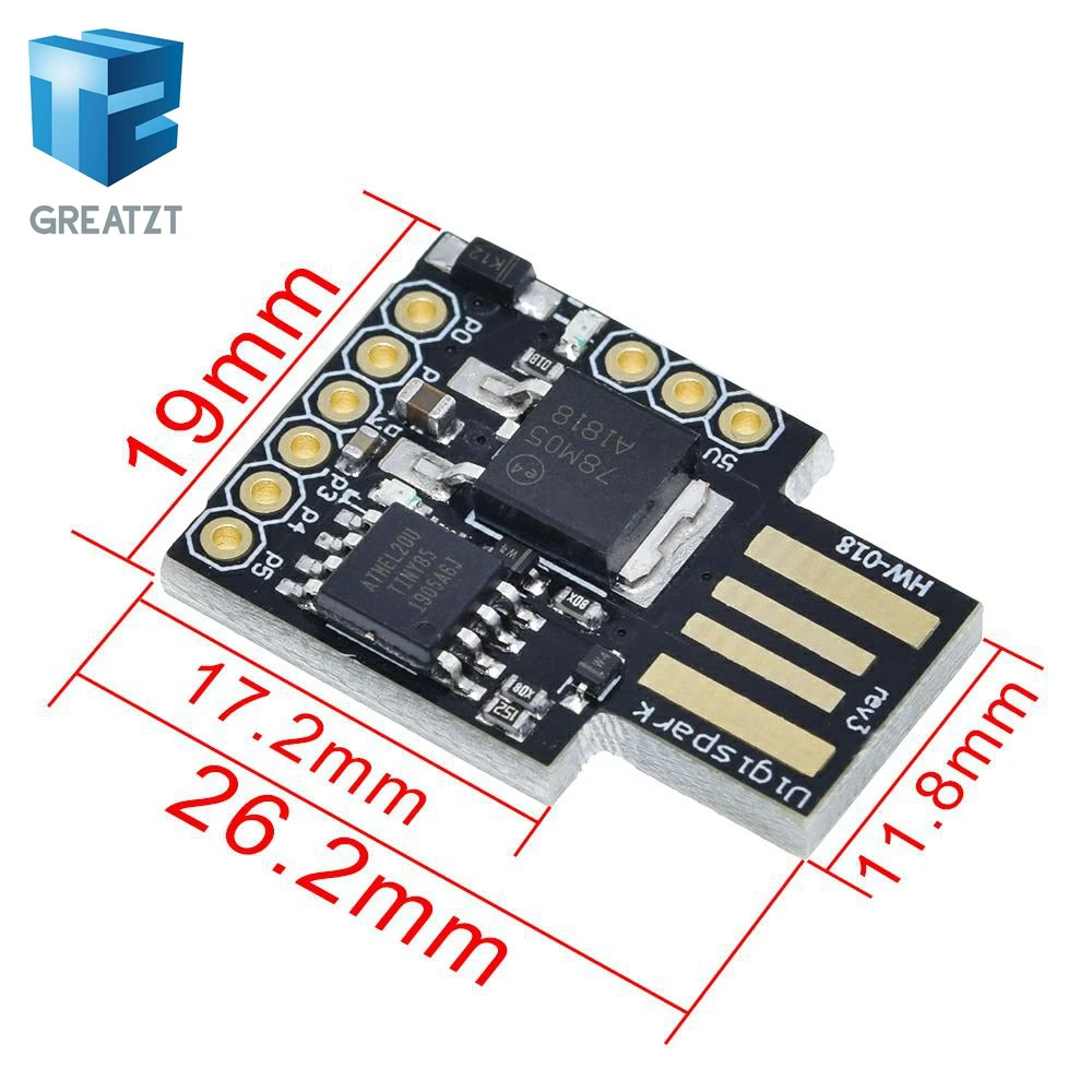 GREATZT синяя черная TINY85 Digispark Kickstarter Micro макетная плата ATTINY85 модуль для Arduino IIC I2C