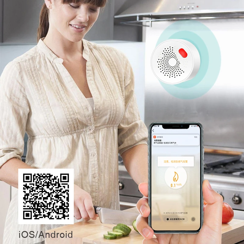 

WiFi GAS LPG Leak Sensor Alarm Fire Security Detector Tuya/Smart Life APP Control Safety Smart Home Leakage Sensor Air Detector