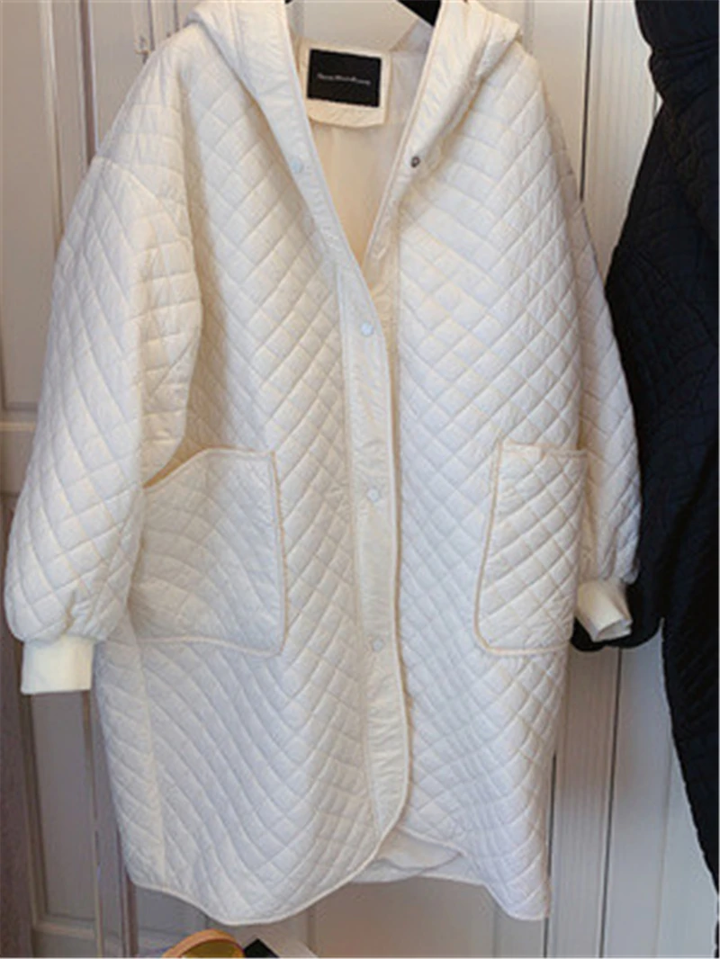 

New Winter 2020 Lady Trendy Parkas Hooded Loose Women's Cotton Coats Solid Pockets Large Size Female Overcoats Women Clothing