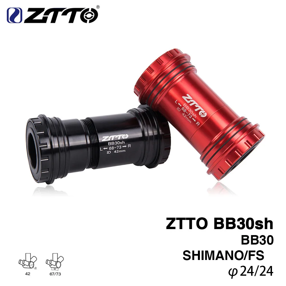 

ZTTO BB30sh/386 24mm Bottom Brackets Ceramic Bearing Adapter Bicycle 42mm Center Shell Press Fit Axle MTB Road Bike Dual Silicon