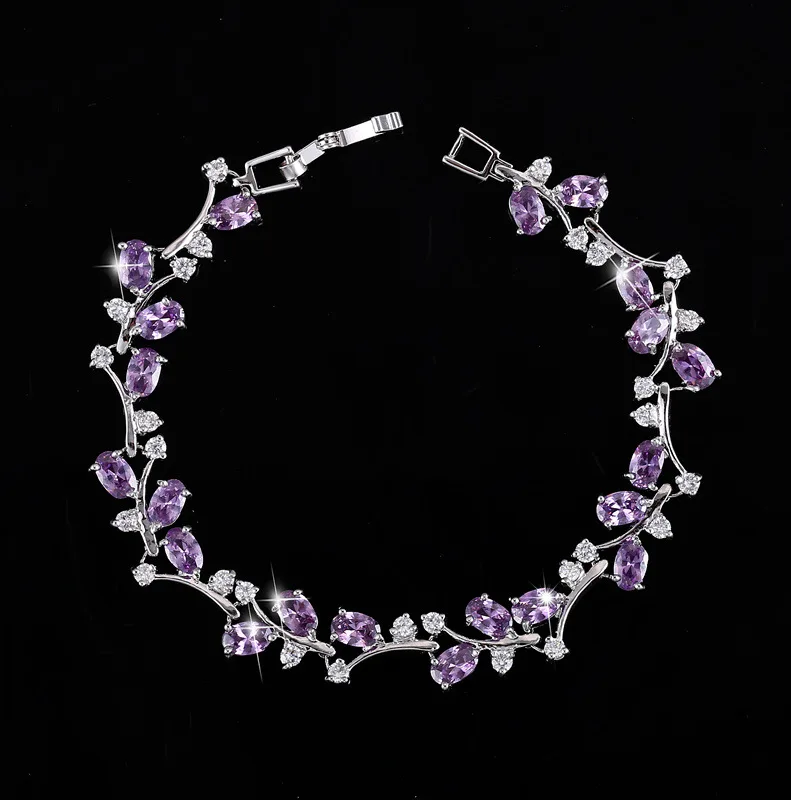 

S925 стерлингового серебра с покрытием 18-ти каратным белым Золотой браслет из цельного браслета из цельного дерева изумрудом сапфиром брасле...