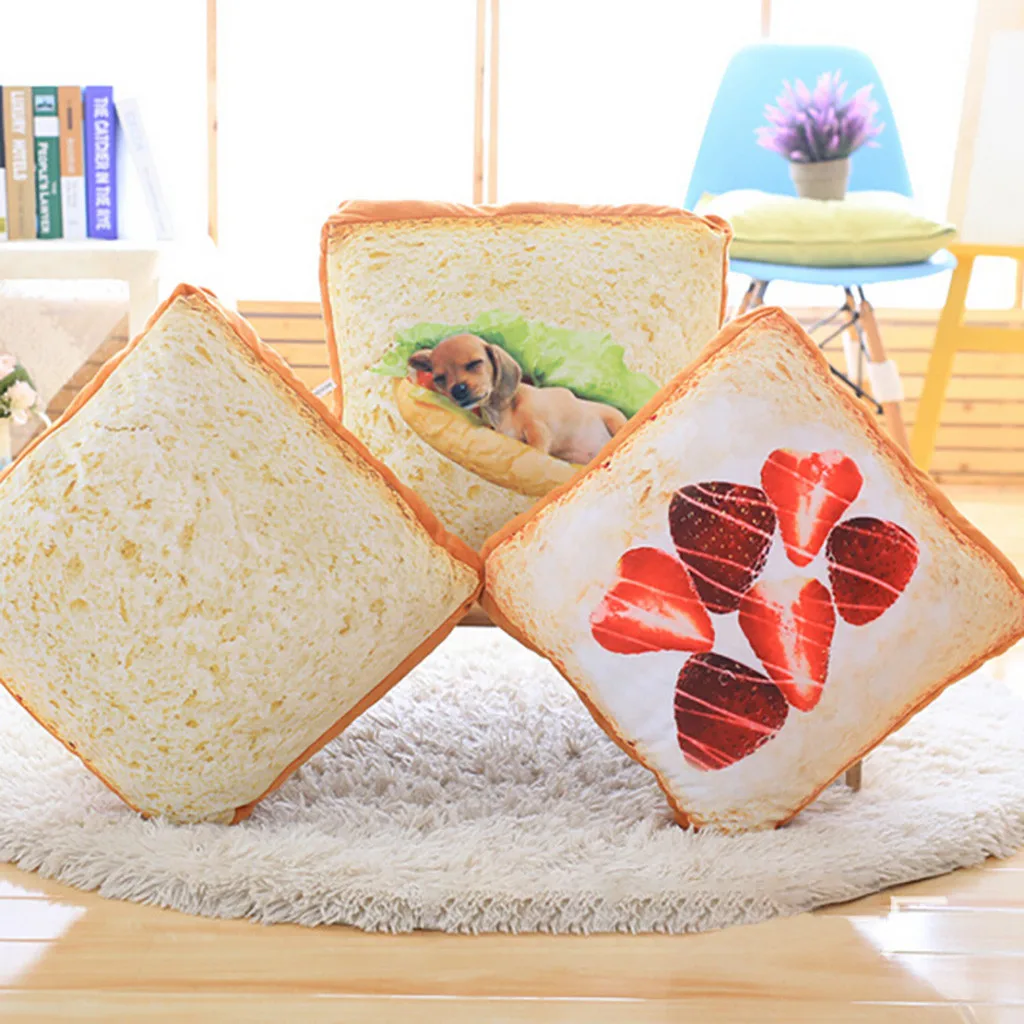 Подушка для сиденья 40x40 см креативная подушка тостов ломтиков хлеба имитация