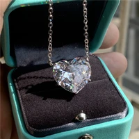 fashion lovers pendant 15mm heart cut diamond 100 real 925 sterling silver party wedding pendant necklace for women jewelry