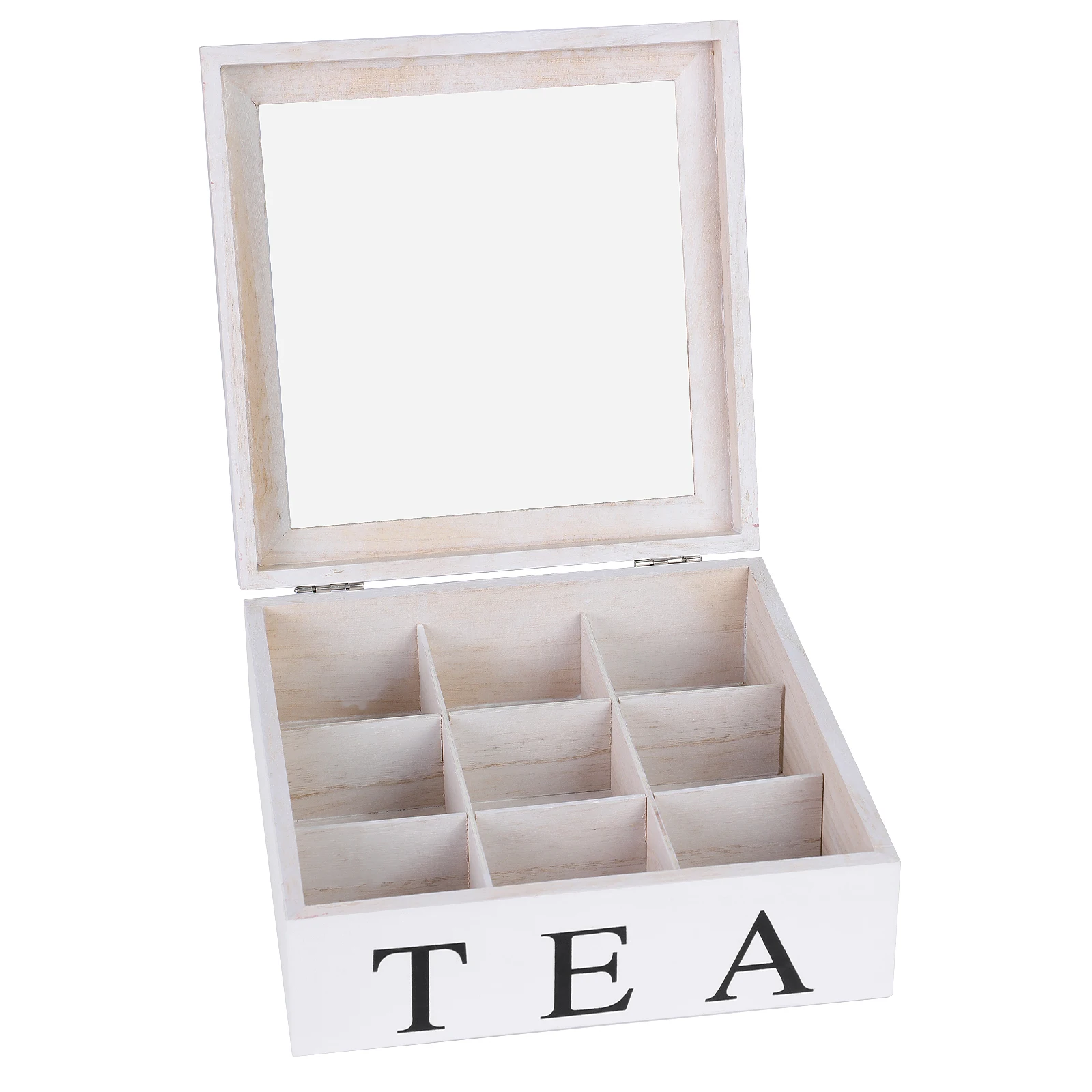 Деревянная чайная коробка с крышкой 9 ячеек в стиле ретро стеллаж для хранения