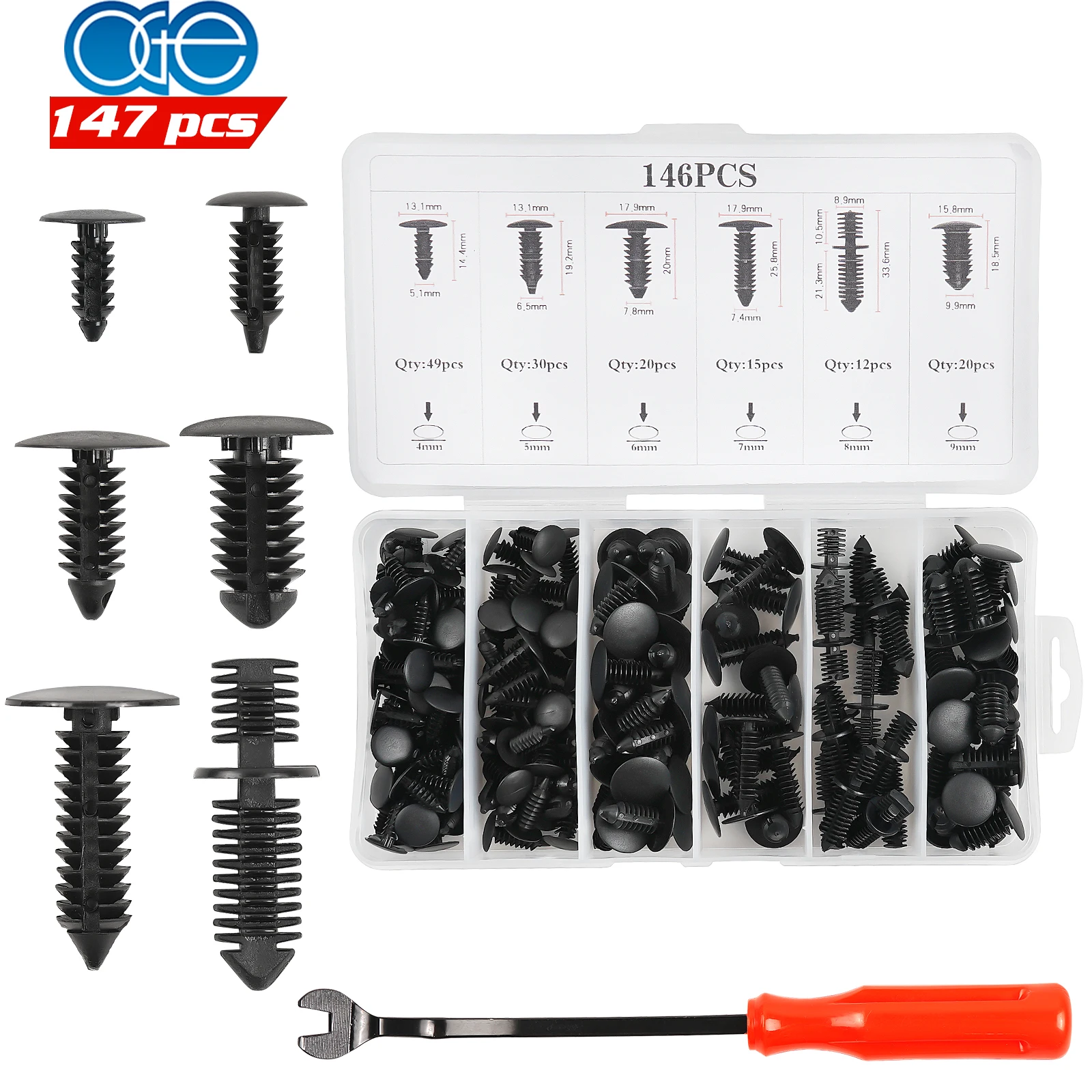 

147 шт. зажимы для рождественской елки ассортимент 6 наиболее распространенных размеров Защита бампера Фиксатор с крепежами для удаления для...