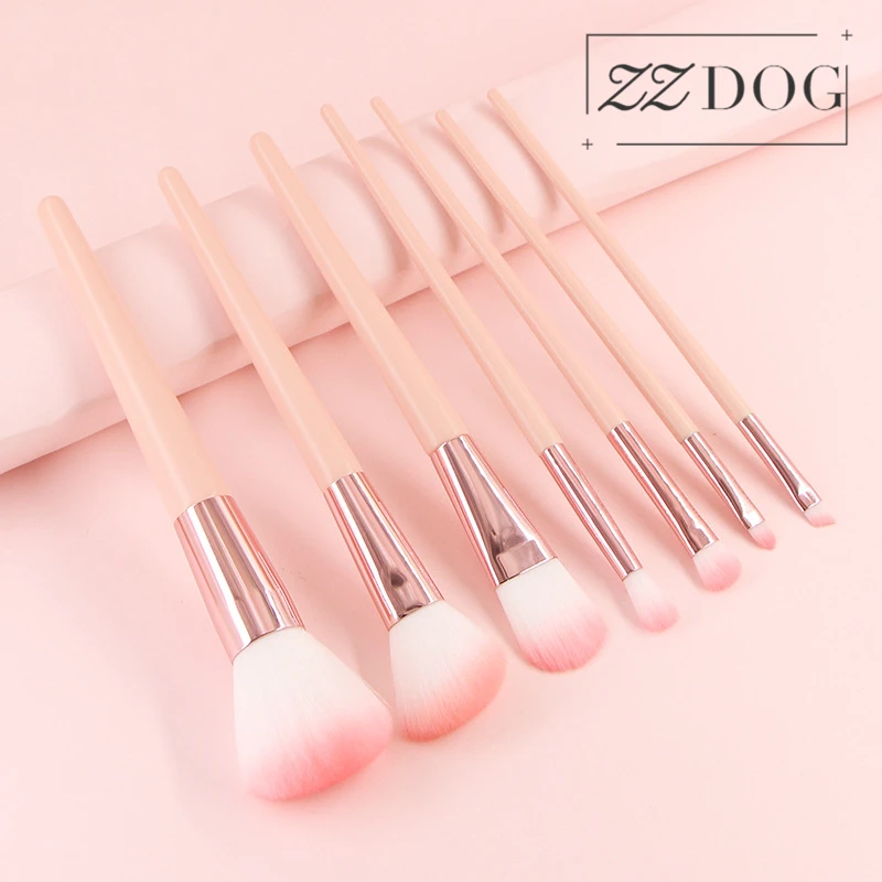 

ZZDOG 7/8Pcs Professional Cosmetics Tools Kit Powder Eye Shadow Foundation Blending Makeup Brushes Set Soft Natural Hair New