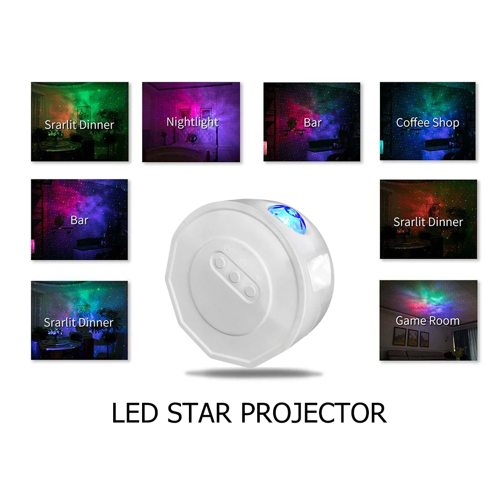 

Starry Moon Sky LED Projector Light Children Kids Bedroom Practical Multi-functional Durable USB Powered Night Lamp