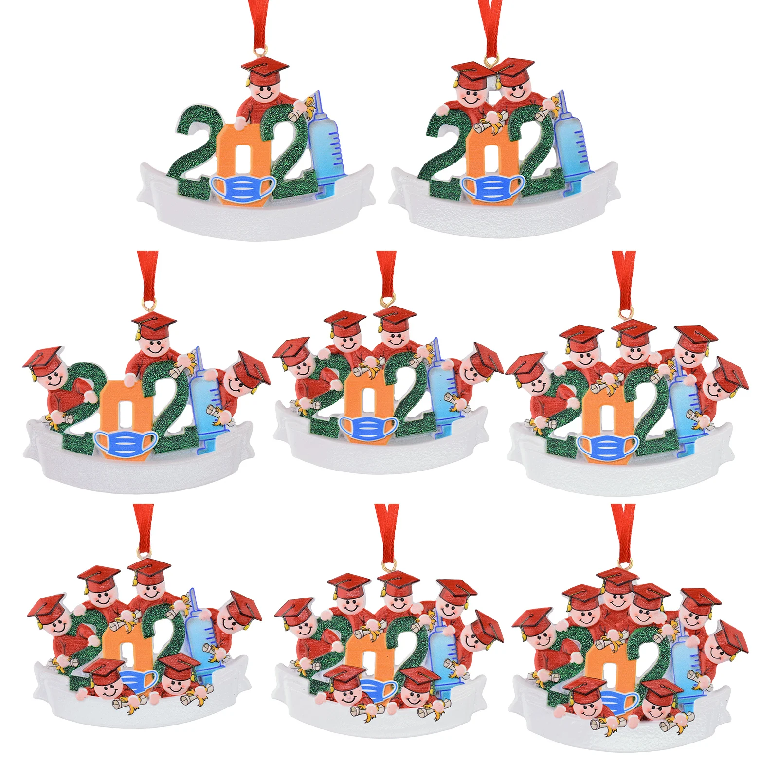 

2021 Рождественский Персонализированный Кулон для семьи, украшения из смолы «сделай сам» для рождественской елки, подвесной кулон, новогодни...