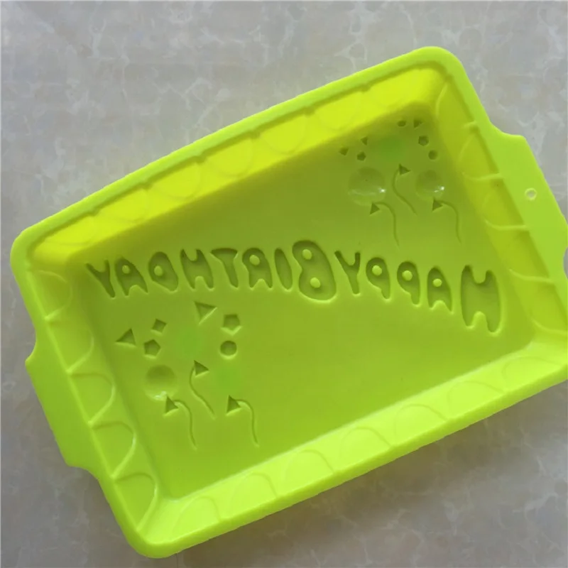 Форма для торта на день рождения с квадратными буквами силиконовая форма