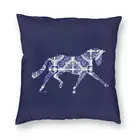 Модная наволочка для дивана с изображением лошади и фарфора, декоративная наволочка на заказ, наволочка 45x45 см, наволочка для дивана