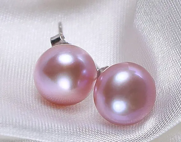 

11-12mm genuine south sea pink bottom pearl earring