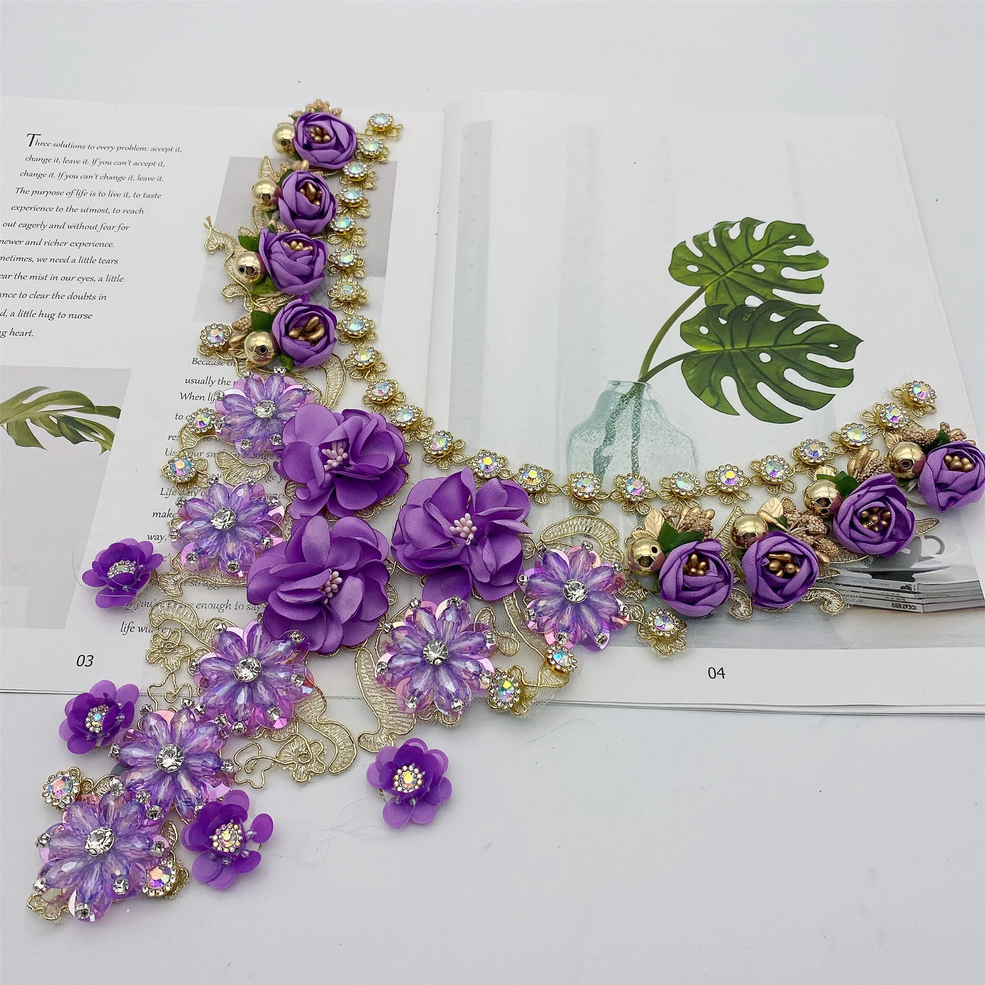 1 шт. воротник с вышивкой в виде цветов