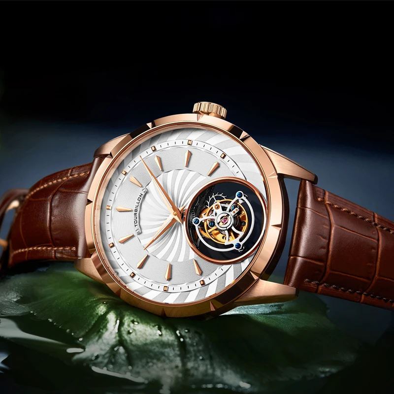 

Unique Tourbillon Watch Automatic Mechanical Hollow Top Luxury Business Men Watches 2021 New Real Tourbillon Gift Pilot Watches