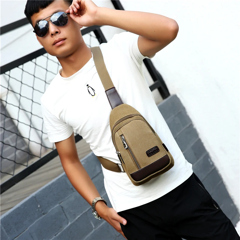 Мужская Холщовая Сумка через плечо модная винтажная водонепроницаемая сумка в
