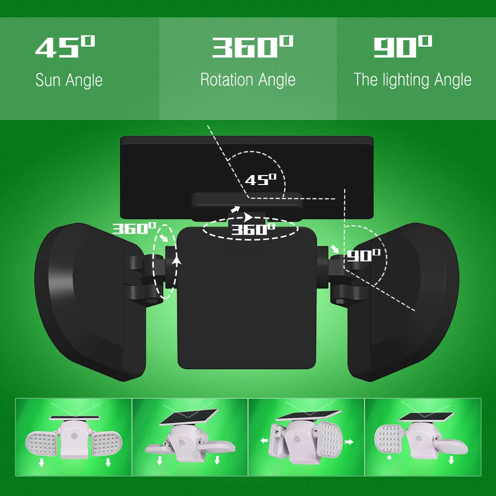 

Dual Head Solar Wall Lamp Human Induction Light Illumination For Outdoors Courtyard Garden Solar LED Lamps Outdoor Lighting HH