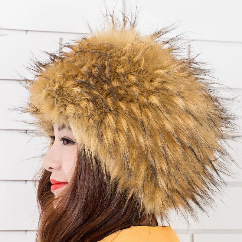 

2020 Winter New Fashion Earmuff Hats imitation Fox Fur Princess Hat Mongolian Hat Russian Outdoor Ladies Warm Hat