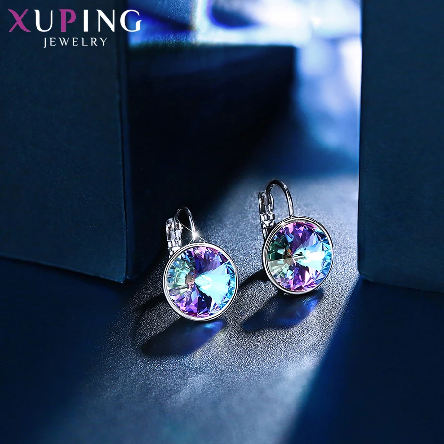 Xuping стильные элегантные блестящие серьги-кольца с кристаллами от Swarovski Подарок на годовщину для женщин девочек M99-20641