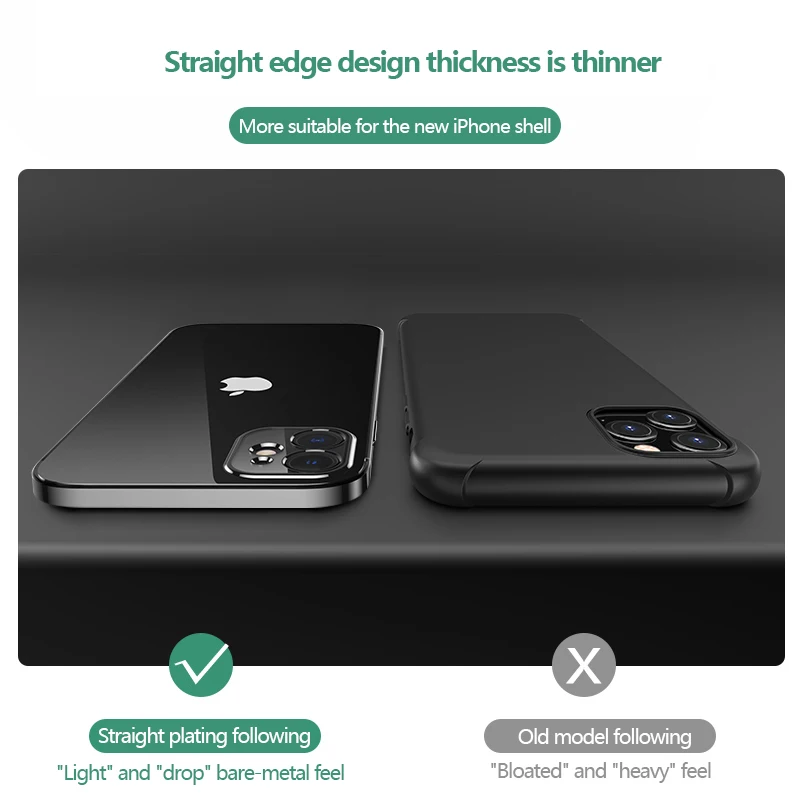 shockproof classic plating frame transparent case for iphone 11 12 pro max mini xr xs max x 8 7 6 6s plus se 2 2020 square cover free global shipping
