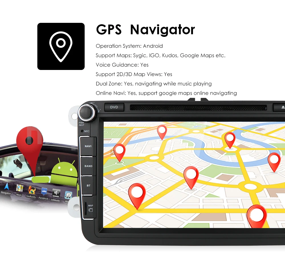 2DIN android10.0 OctaCore 4 г + 64 автомобильный dvd Аудио мультимедиа для Volk сваген V W Гольф beetle