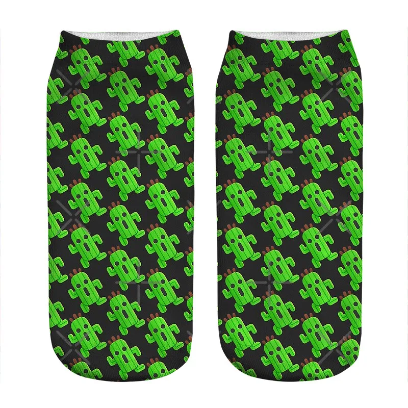 

Женские носки кавайные маленькие зеленые носки с принтом кактуар женские носки Харадзюку счастливые забавные новые милые подарочные носки...