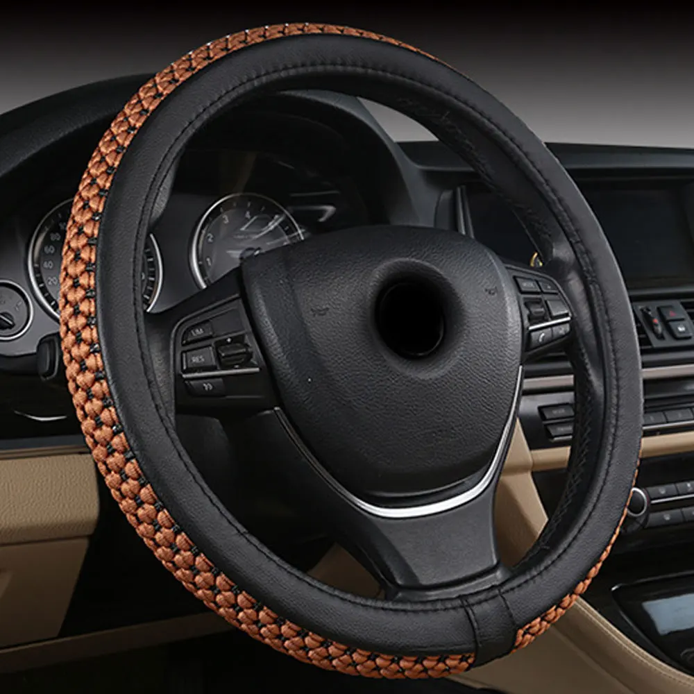 DSYCAR 1 шт. Спортивные товары из искусственной кожи чехол рулевого колеса