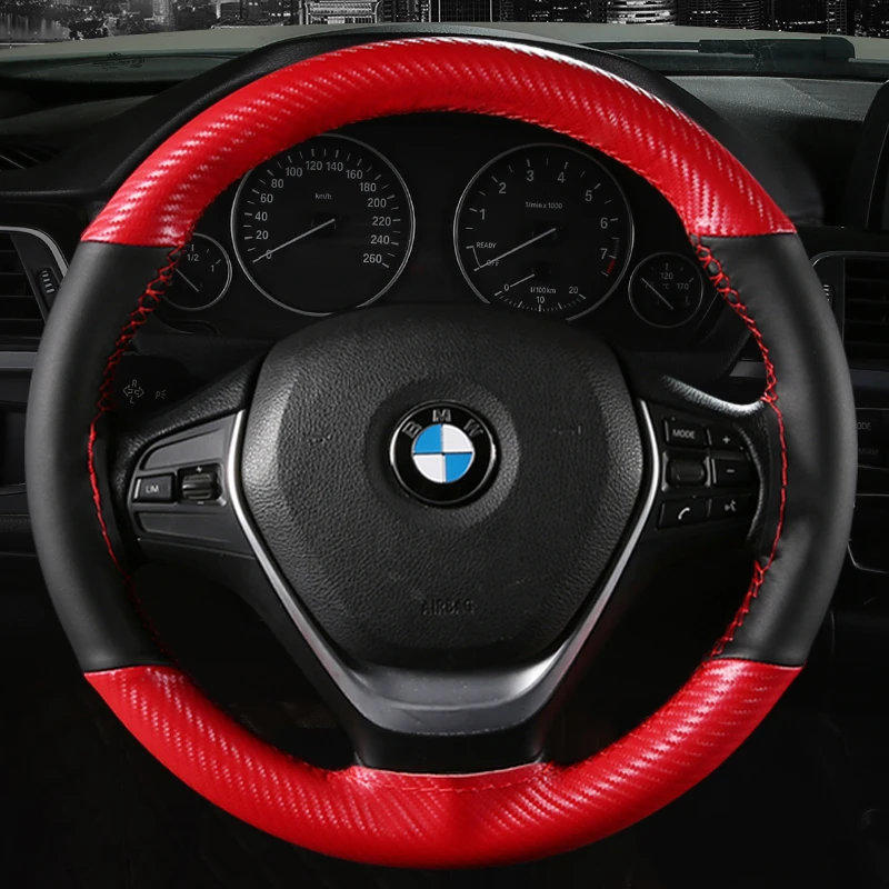 

DIY hand-sewn leather car steering wheel cover for Mitsubishi Eclipse ASX Pajero Outlander lancer