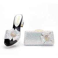 crystal womens shoes party shoe bag set newest design2021 italian dinner banquet party feast womens shoes bag
