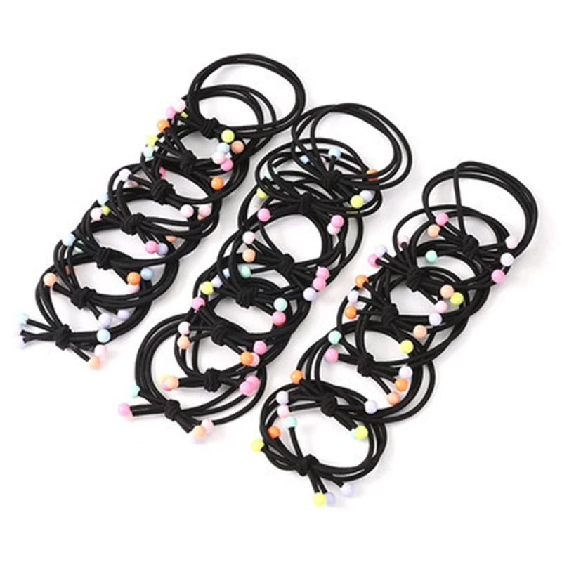 20 шт./компл. женские украшения для волос разноцветный бисер эластичное оголовье