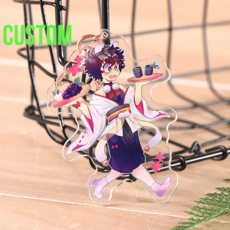 

Customized Printed AcrylicDouble Sided Print Clear Keychain Bag Charm Anime Victor Acrylic Cute Keychain eyring Fans Collection