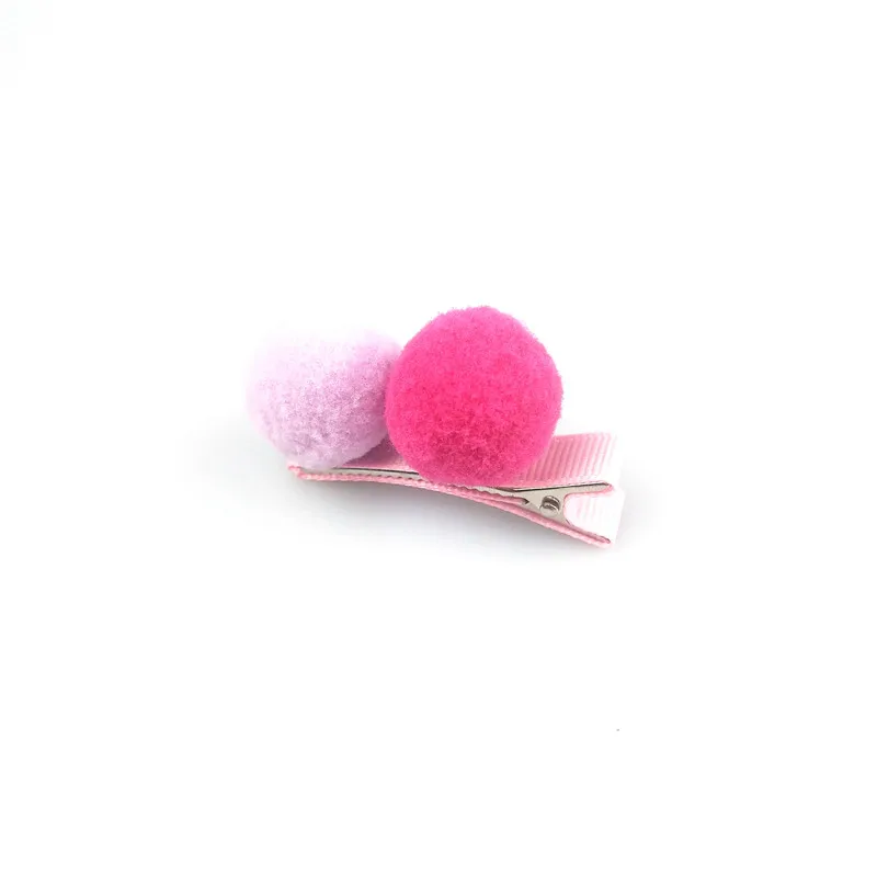 1pcs 5cm Hairpins Snap Hair Clips for Children Girls Hair Accessories Baby Cute Hair Clip Pins Gauze ball Color Metal Barrette - Цвет: C4 Purple red
