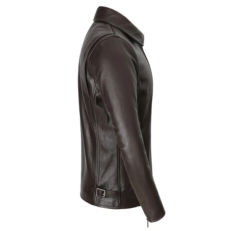 Мужская куртка из натуральной коровьей кожи деловая куртка-бомбер с натуральным