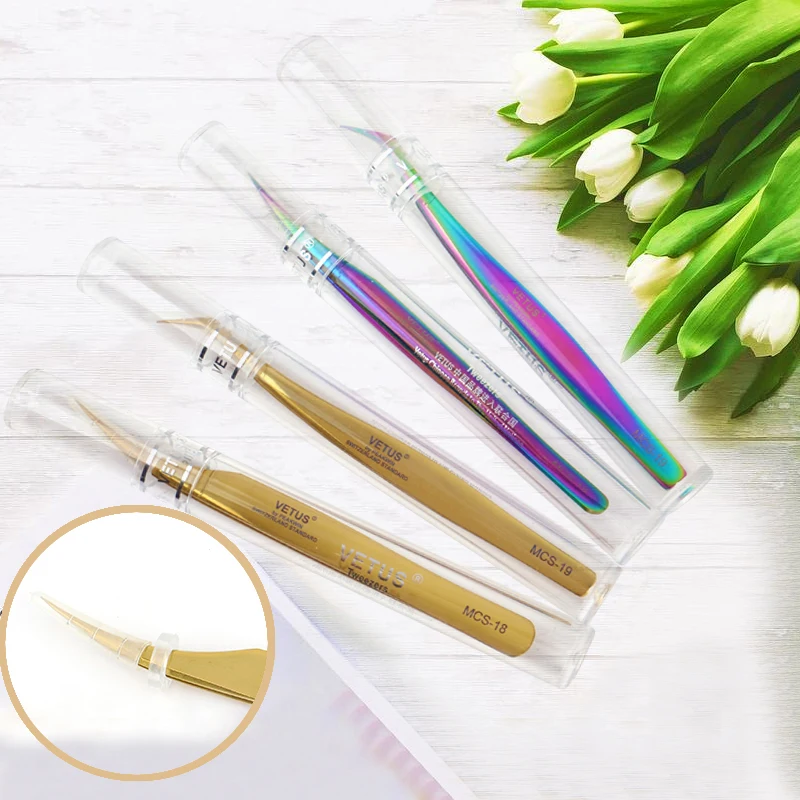 Vetus Пинцет для макияжа премиум класса пинцет наращивания норковых ресниц высшего