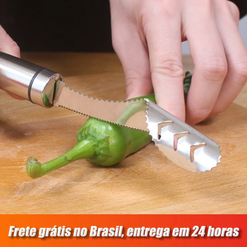 

Vegetable Pepper Corer Knife 304 Stainless Steel Household Crispy Pepper Deseed Cucumber Bitter Melon Corer Kitchen Gadgets