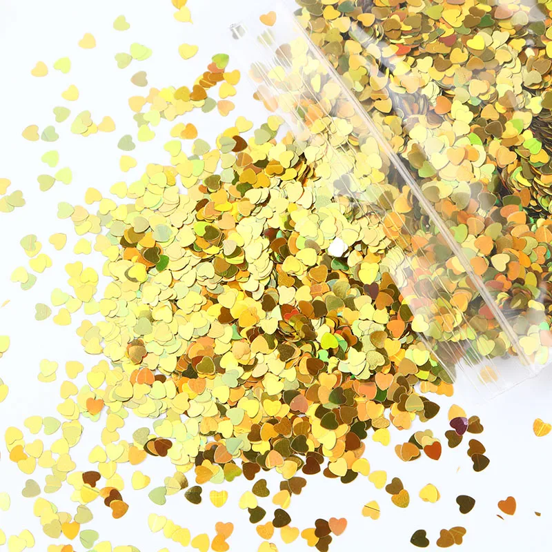 50 г ультратонкие голографические Блестки для ногтей в форме сердца лазерное