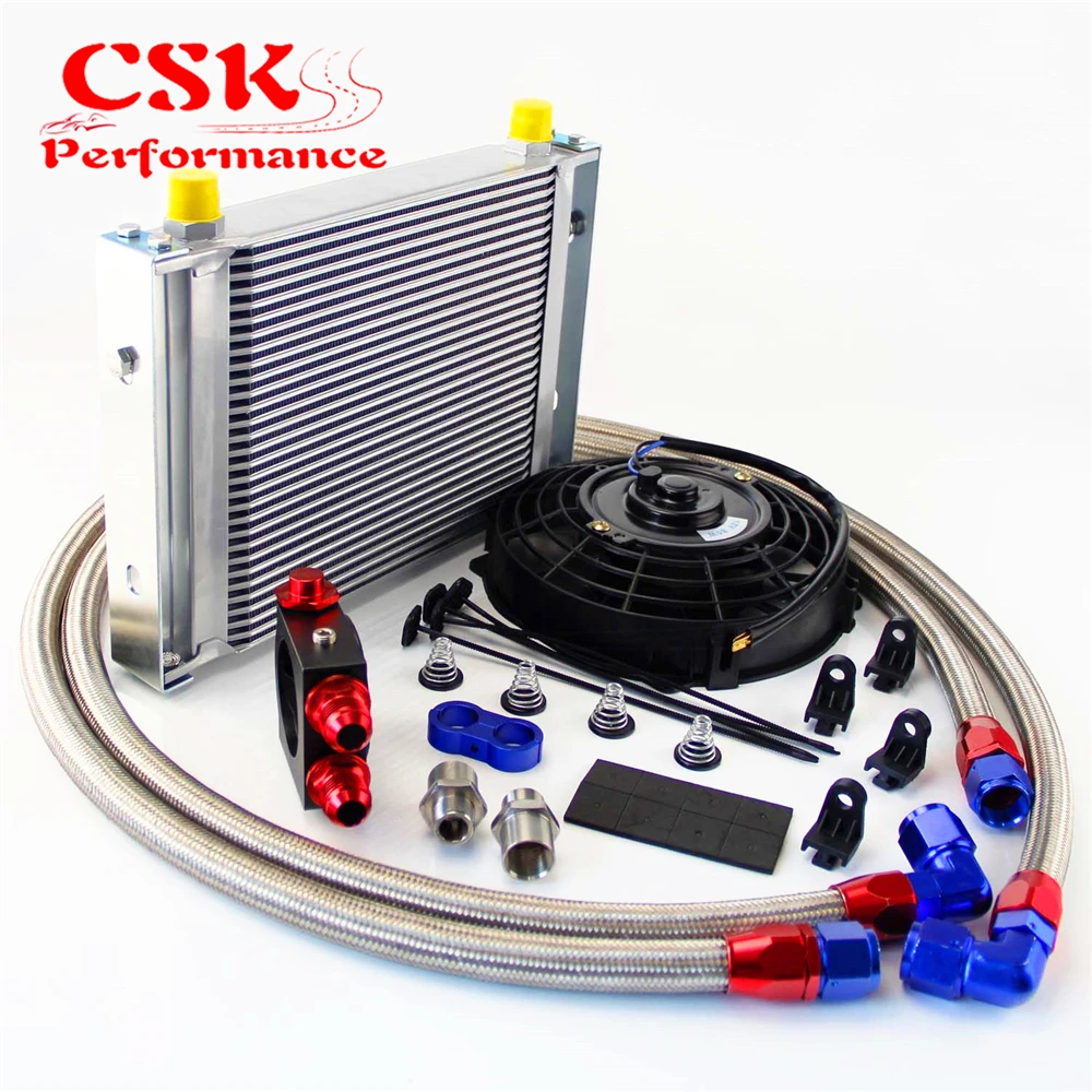 Универсальный AN10 30 рядный масляный охладитель термостат сэндвич + 7 &quotКомплект