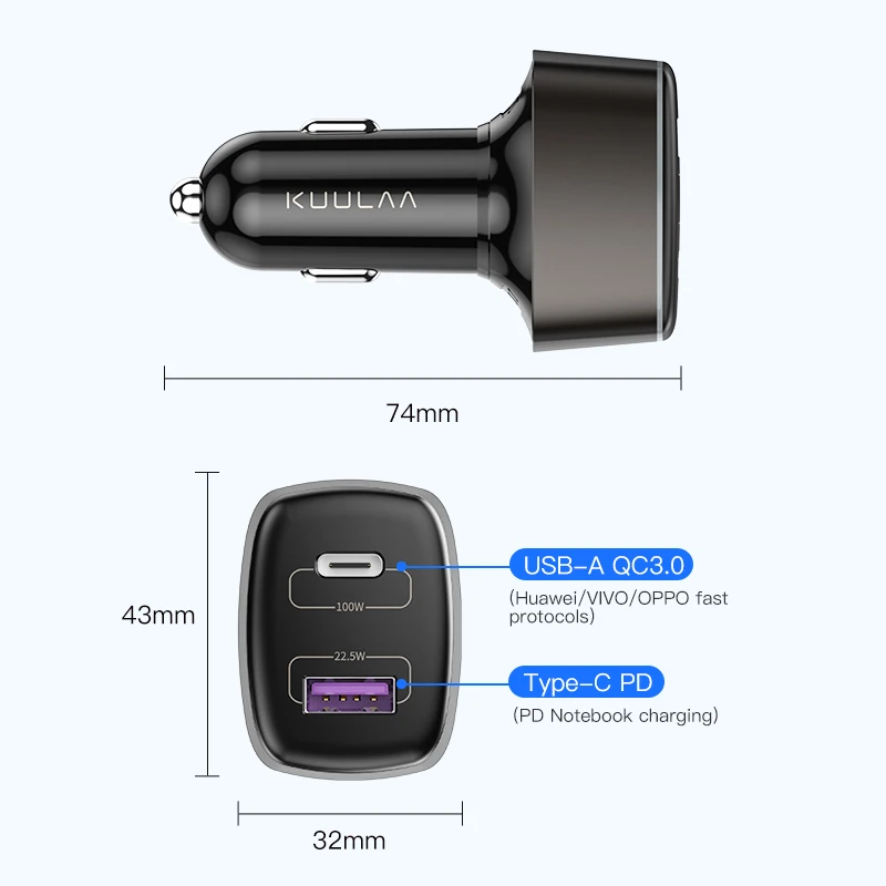 kuulaa 100w автомобильное зарядное у