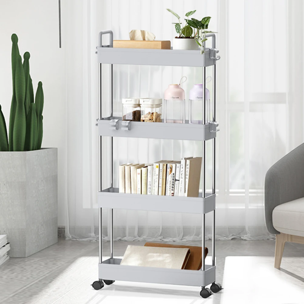 

Adjustable Storage Carts 4 Layer Trolley Wheel Kitchen Tableware Bathroom Organizer Bracket Supplies Tools Accessories