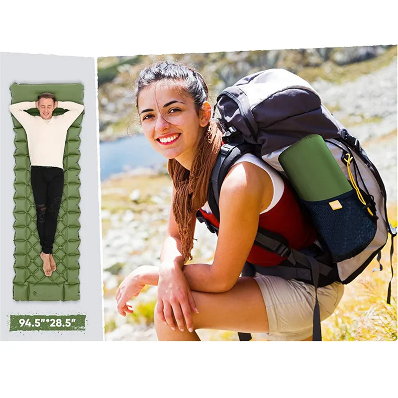 

Outdoor for Travel Self Inflating Camping Mat Foot Pump With Pillow Sleeping Mat Inflatable Sleeping Pad